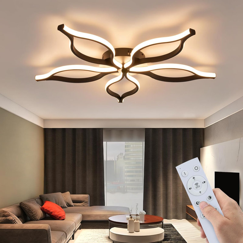 LED Semi Flush Mount, Black