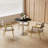 Round Faux Marble Dining Table with Titanium Gold Legs (31.5")-467153432