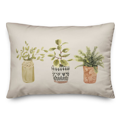 Housse et insert de coussin rectangulaire en pot Plants in a Row