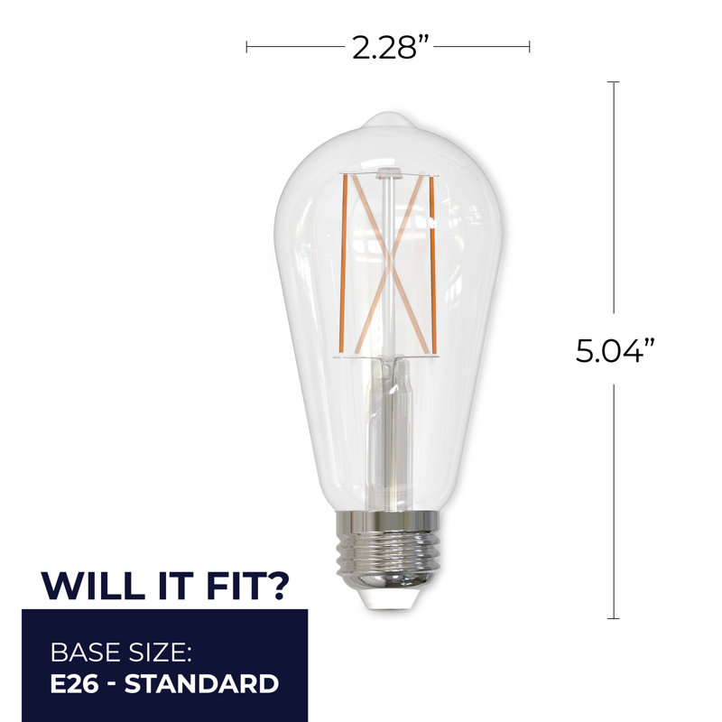 Équivalent à 60 watts, ampoule DEL à intensité variable, blanc chaud (2 700 K) E26 / culot moyen (standard), 2700 Kelvins