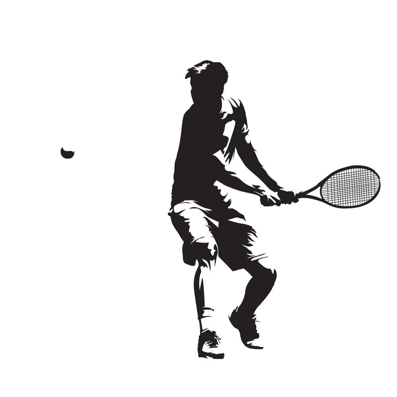 Tennis Player - Wrapped Canvas Print, 30cm H x 30cm W x 3.8cm D