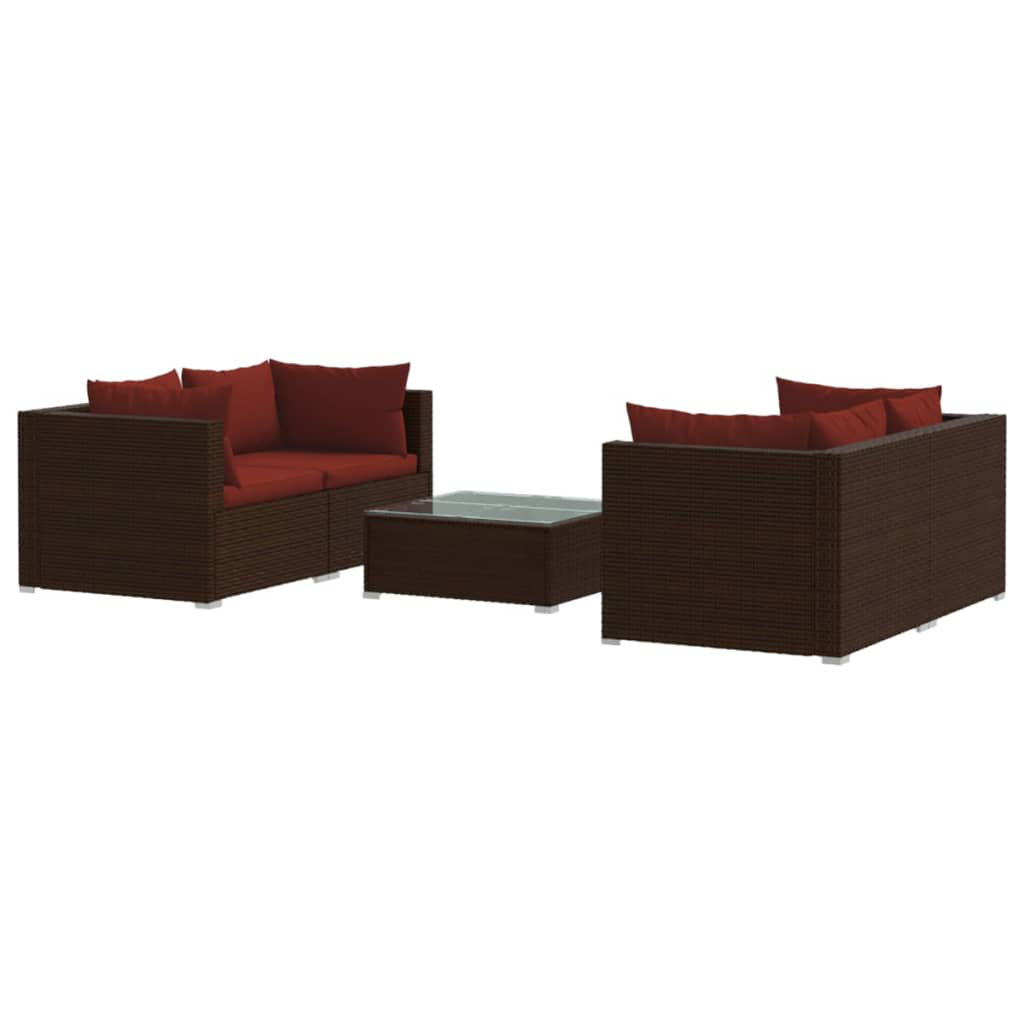 4-Sitzer Lounge-Set aus Polyrattan mit Polster