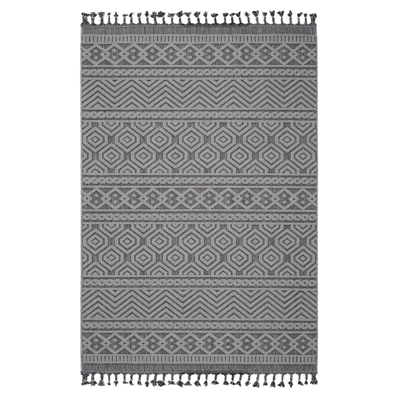 Tapis d'intérieur / extérieur à motif géométrique Guros Collection, Rectangle 4 pi x 6 pi 2 po