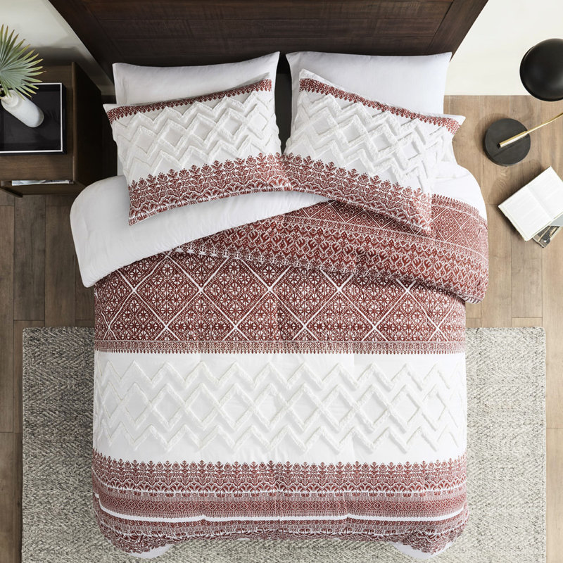 3 pièces d'édredon en coton chenille, très grand / très grand, rembourrage intérieur 100% coton, rembourrage