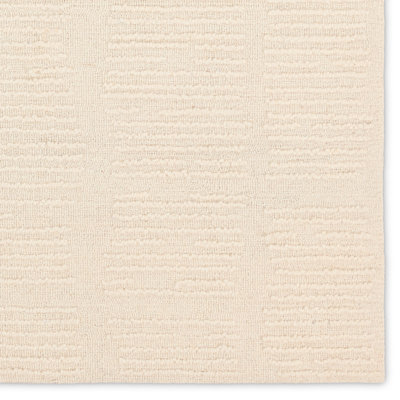 Finnigan Handtufted Wool Geometric White Area Rug