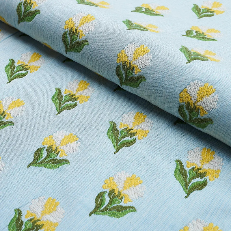 Tissu floral Rosina, Jaune souci