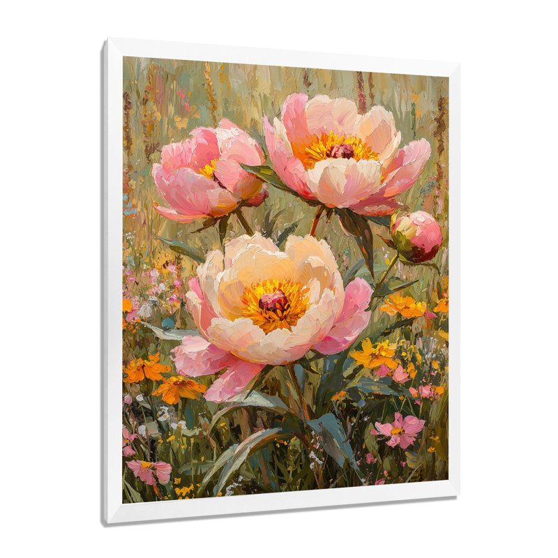 Harkness - impressions sur toile florales, H 44 po x l 34 po, Reproduction encadrée d'une seule photo, Blanc