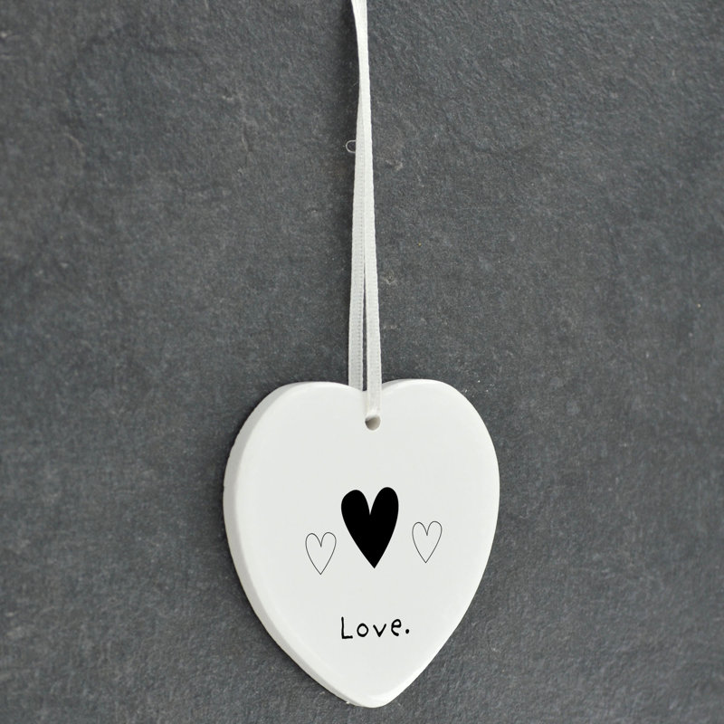 Love Heart Shaped Ceramic Ornament