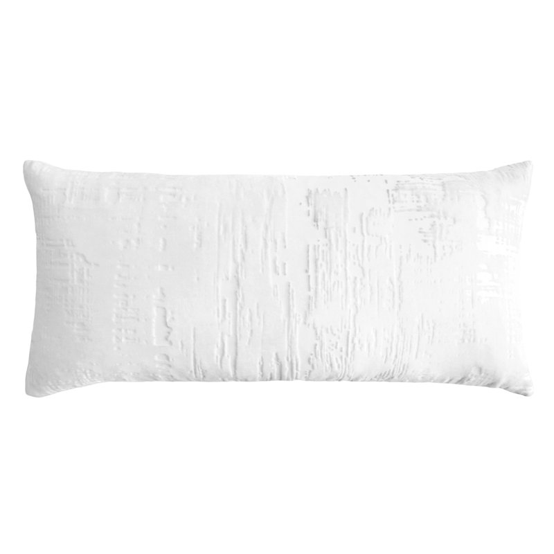 Brush Stroke Lumbar Pillow Cover & Insert, White, 12" H x 24" W