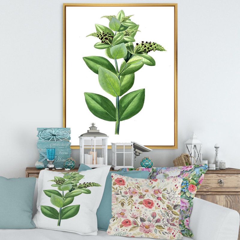 «Leaves Plants VI», reproduction sur toile flottante, H 32 po x l 24 po x P 1 po, Doré