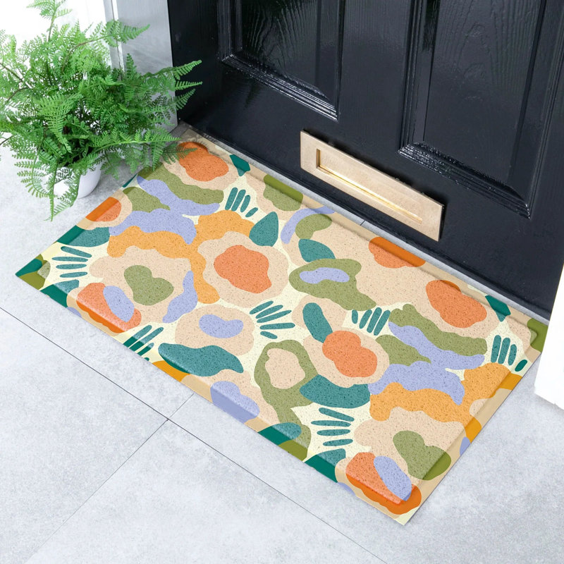 Non-Slip Floral Doormat, 16" x 28"