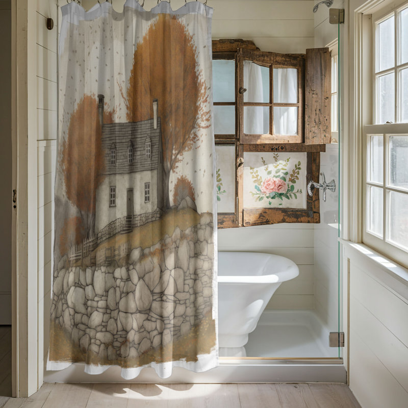 Rideau de douche Laurae, H 74 po x l 71 po