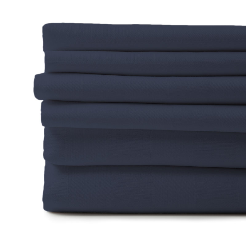 Ensemble de draps en micro-fibre, Marine, Ensemble de draps pour taille de lit simple avec u