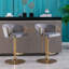 Tabourets de bar, avec repose-pieds chromé et base pivotante à hauteur réglable en velours mécanique et tabouret de bar simple Golden Leg