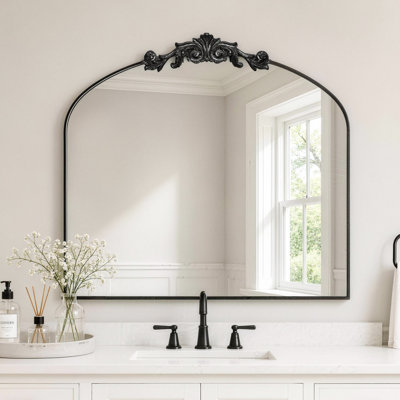 Vintage Ornate Baroque Wall Mirror 30"x36", Antique Decorative Frame for Bathroom, Living Room, Fireplace, Entryway