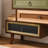 Fienley Staggered 4-Drawer Small Cabinet With Artistic Mixed Materials, Vintage Handles, And Compact Design
