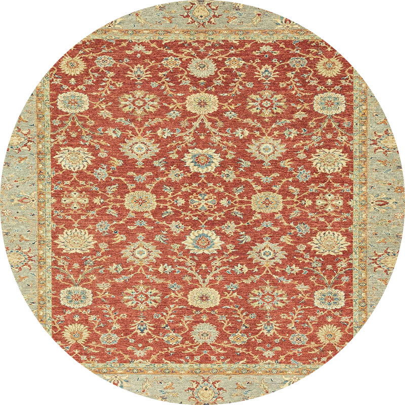 Tapis multicolore à motif abstrait Abdalhaï, Rond 4 pi