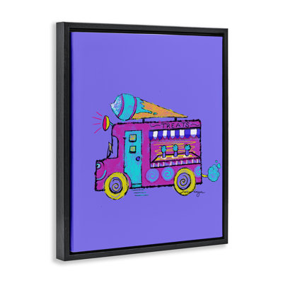 Vibrant Purple Ice Cream Truck Floating Frame, design by Susan Lugar