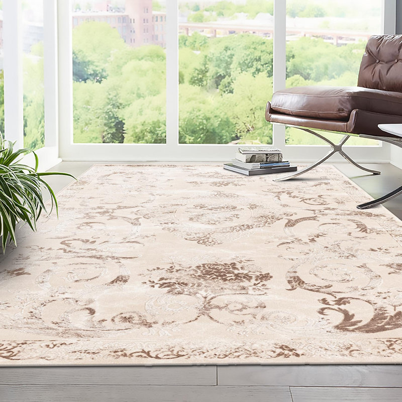 Senter Floral Indoor Rug, Rectangle 5'3" x 8'