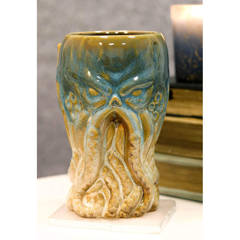 Dengler Ceramic Latte Mug, Gold/Green
