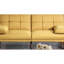 Tissu moutarde de couleur moutarde avec structure en bois massif et pieds de canapé extra rembourrés