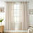 Farmhouse Striped Linen Blend Textured Light Filtering Semi Sheer Rod Pocket Back Tab Curtains-1302807067-1302807071
