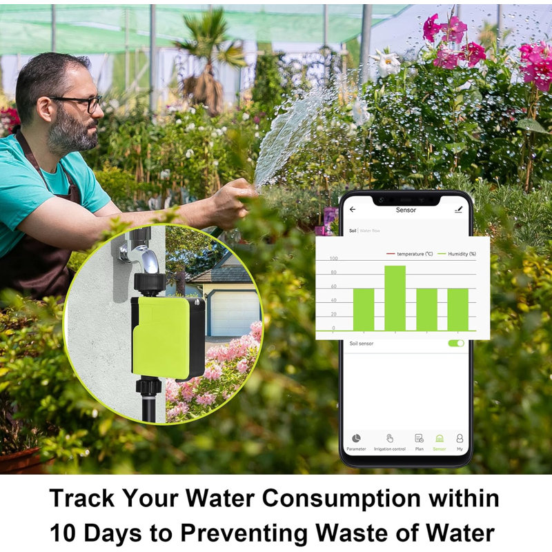 Lawn Sprinkler Controller Irrigation System Valve Timer With Hub