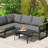 Metal Outdoor Coffee Table, Outdoor Side Table, Black-2114200776