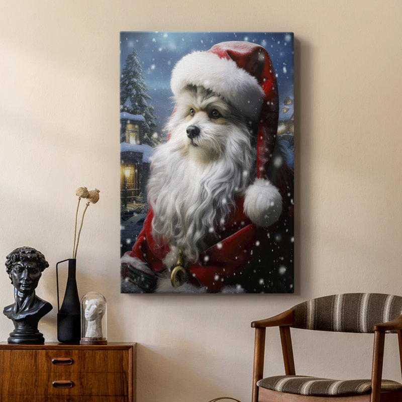 Santa Paws I - galerie tendue sur mesure Cavas, H 60 po x l 40 po
