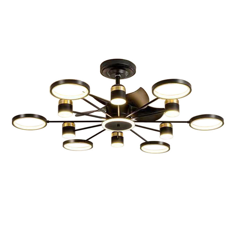 49.2" LED Ceiling Fan with Light and Remote with Starry Sky