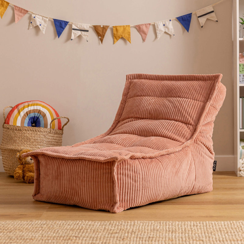 icon Kids Dolce Corduroy Lounger Bean Bag, Dawn Pink
