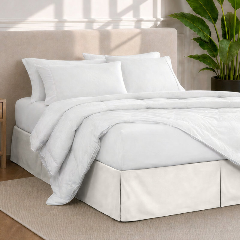 Tailored 15" Pleated Bed Skirt, Full, Cream