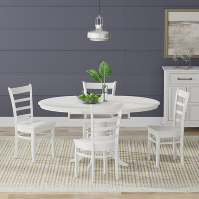 Ajanea Solid Wood Solid Wood Top Pedestal Dining Set