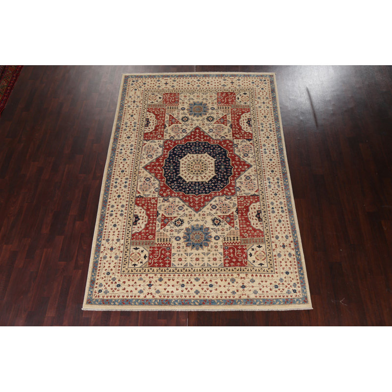 Tapis oriental à motif de teinture végétale Khotan Gosling