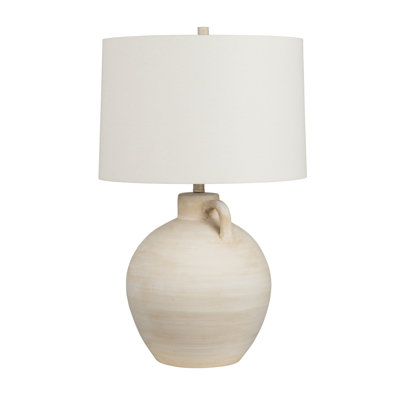Lampe de table 29,5 "en céramique avec abat-jour crème