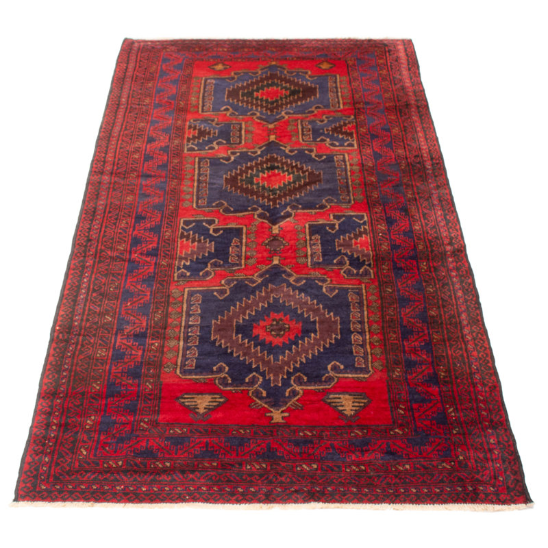 Tapis rouge Teimani 4 pi 7 po x 9 pi 4 po