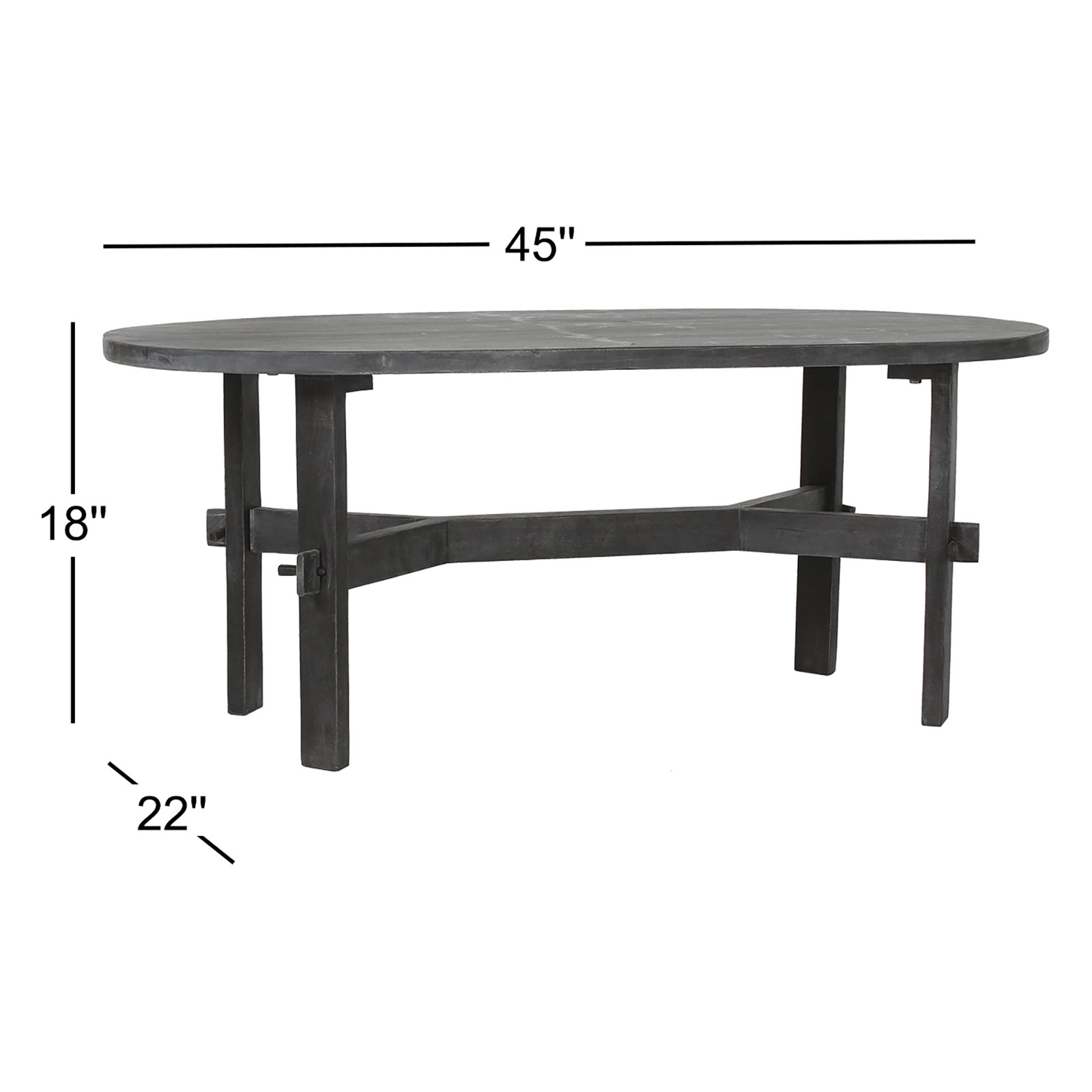 Boudreaux Solid Wood Coffee Table Black