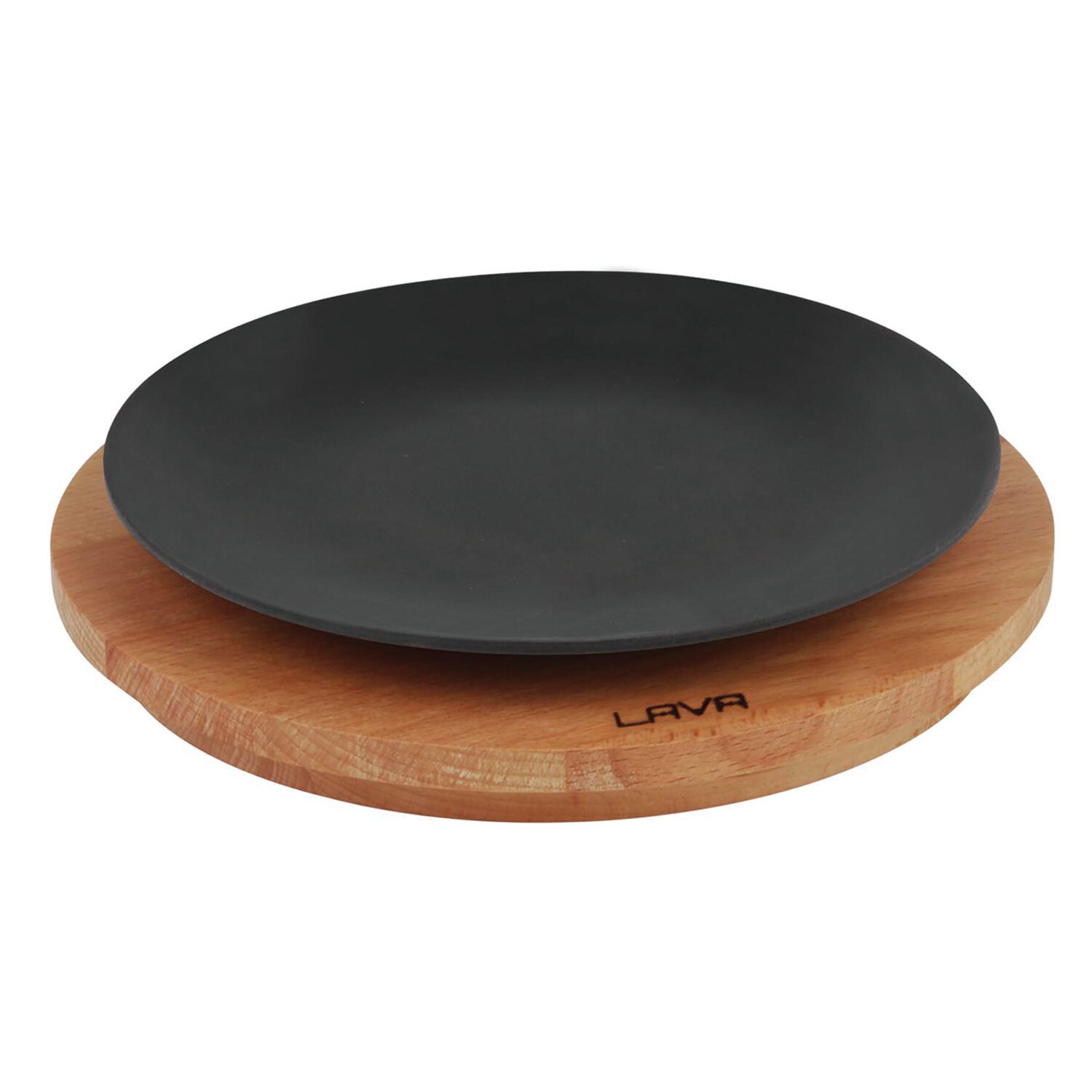 Lava Enameled Cast Iron Serving Dish 8 inch-Round with Beechwood Service  Platter