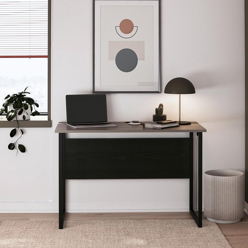 Bureau d'écriture avec pieds en métal, Gris argenté
