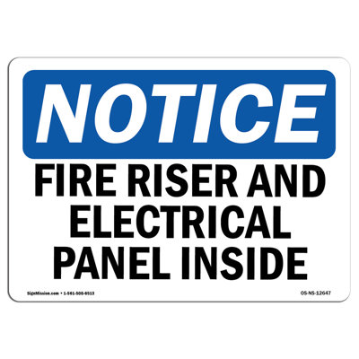 Notice - Fire Riser and Electrical Panel Sign