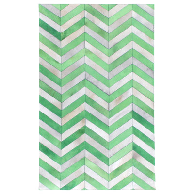 Natural Hide Cowhide Chevron Indoor Rug