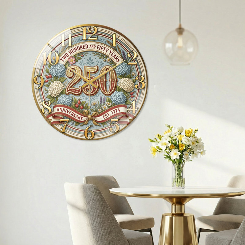 Horloge murale florale, 40 x 40 cm (15,7 x 15,7 pouces)