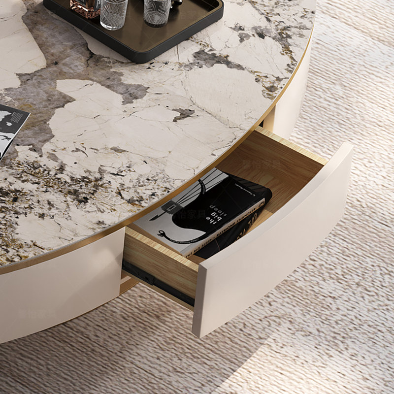 Table basse ovale avec plaque supérieure de qualité supérieure
