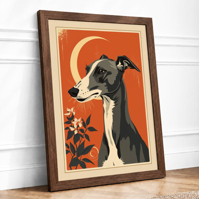 Greyhound Art Deco - Framed Print