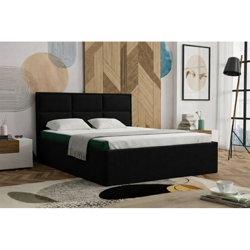 Upholstered Ottoman Storage Bed, Brown, 160x200cm
