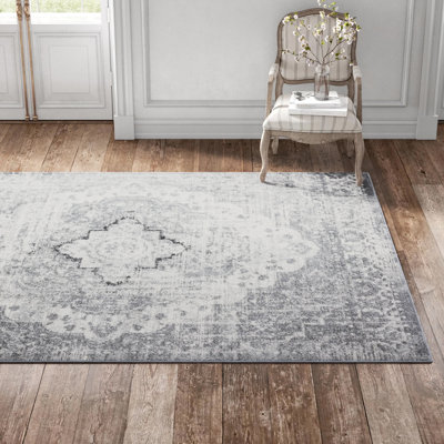 Crete Esmay Performance Grey Medallion Rug