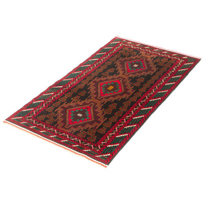Tapis noir Teimani 3 pi 5 po x 6 pi 5 po