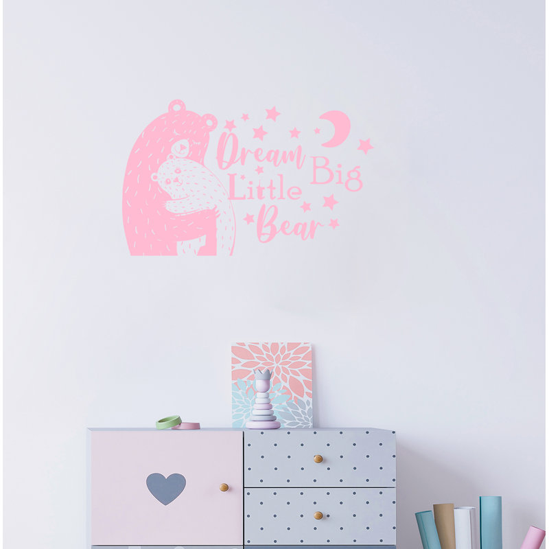 Adhésif décoratif Dream Big Little One Bear, H 15 po x l 22 po, Rose