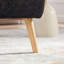 Fauteuil d'appoint moderne sans accoudoirs, capitonné, avec pieds en bois d'hévéa