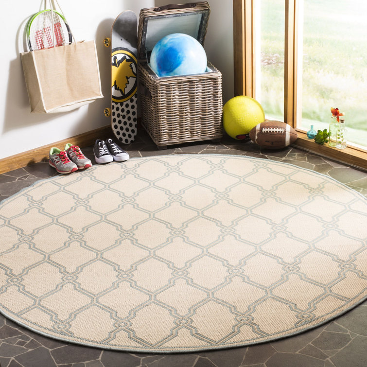 Ferrill Linden 100 Performance Geometric Indoor/Outdoor Area Rug